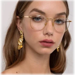 Linda Farrow - SImon Square Optical Glasses in White Gold - LFL479C7OPT - Linda Farrow Eyewear - Avvenice