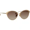 Linda Farrow - Song Cat Eye Sunglasses in Light Gold and Peach - LFL1445C2SUN - Linda Farrow Eyewear - Avvenice