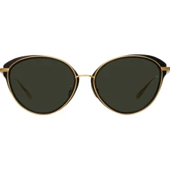 Linda Farrow - Song Cat Eye Sunglasses in Yellow Gold and Black - LFL1445C1SUN - Linda Farrow Eyewear - Avvenice