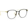 Linda Farrow - Sophia A Oval Optical Glasses in Black Yellow Gold - LF45AC1OPT - Linda Farrow Eyewear - Avvenice