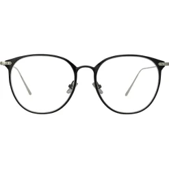 Linda Farrow - Sophia A Oval Optical Glasses in Black White Gold - LF45AC2OPT - Linda Farrow Eyewear - Avvenice
