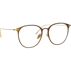 Linda Farrow - Sophia A Oval Optical Glasses in Brown - LF45AC3OPT - Linda Farrow Eyewear - Avvenice