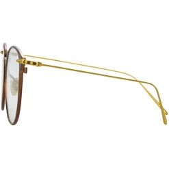 Linda Farrow - Sophia A Oval Optical Glasses in Brown - LF45AC3OPT - Linda Farrow Eyewear - Avvenice