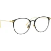 Linda Farrow - Sophia Oval Optical Glasses in Black Yellow Gold - LF45C1OPT - Linda Farrow Eyewear - Avvenice