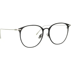 Linda Farrow - Sophia Oval Optical Glasses in Black White Gold - LF45C2OPT - Linda Farrow Eyewear - Avvenice