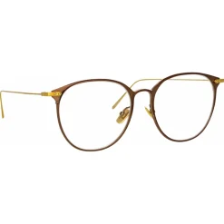 Linda Farrow - Sophia Oval Optical Glasses in Brown - LF45C3OPT - Linda Farrow Eyewear - Avvenice