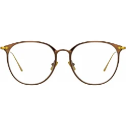 Linda Farrow - Sophia Oval Optical Glasses in Brown - LF45C3OPT - Linda Farrow Eyewear - Avvenice