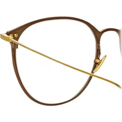 Linda Farrow - Sophia Oval Optical Glasses in Brown - LF45C3OPT - Linda Farrow Eyewear - Avvenice