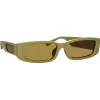 Linda Farrow - Talita Rectangular Sunglasses in Sage - LFL1419C6SUN - Linda Farrow Eyewear - Avvenice