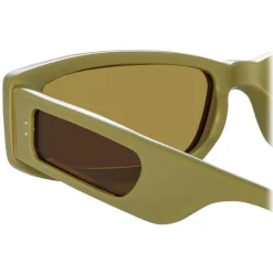 Linda Farrow - Talita Rectangular Sunglasses in Sage - LFL1419C6SUN - Linda Farrow Eyewear - Avvenice