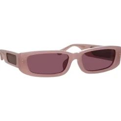 Linda Farrow - Talita Rectangular Sunglasses in Lilac - LFL1419C5SUN - Linda Farrow Eyewear - Avvenice