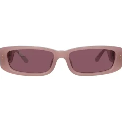 Linda Farrow - Talita Rectangular Sunglasses in Lilac - LFL1419C5SUN - Linda Farrow Eyewear - Avvenice