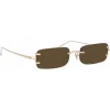 Linda Farrow - Taylor Rectangular Sunglasses in Light Gold Brown - LFL1131C2SUN - Linda Farrow Eyewear - Avvenice