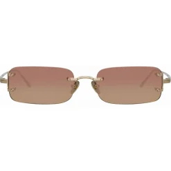 Linda Farrow - Taylor Rectangular Sunglasses in Light Gold - LFL1131C3SUN - Linda Farrow Eyewear - Avvenice