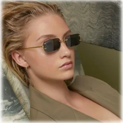 Linda Farrow - Taylor Rectangular Sunglasses in Light Gold - LFL1131C3SUN - Linda Farrow Eyewear - Avvenice