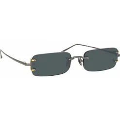 Linda Farrow - Taylor Rectangular Sunglasses in Nickel - LFL1131C4SUN - Linda Farrow Eyewear - Avvenice