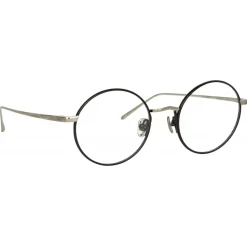 Linda Farrow - The Adams Oval Optical Glasses in Black White Gold (C2) - LFL925C2OPT - Linda Farrow Eyewear - Avvenice
