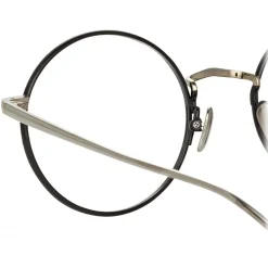 Linda Farrow - The Adams Oval Optical Glasses in Black White Gold (C2) - LFL925C2OPT - Linda Farrow Eyewear - Avvenice