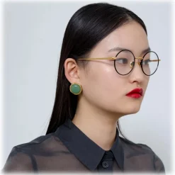 Linda Farrow - The Adams Oval Optical Glasses in Black White Gold (C2) - LFL925C2OPT - Linda Farrow Eyewear - Avvenice