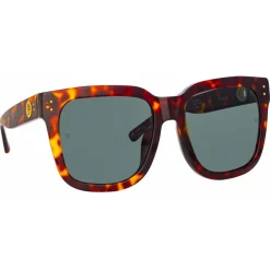 Linda Farrow - The Freya Square Sunglasses in Tortoiseshell - LFL1175C5SUN - Linda Farrow Eyewear - Avvenice