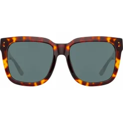 Linda Farrow - The Freya Square Sunglasses in Tortoiseshell - LFL1175C5SUN - Linda Farrow Eyewear - Avvenice