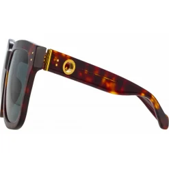 Linda Farrow - The Freya Square Sunglasses in Tortoiseshell - LFL1175C5SUN - Linda Farrow Eyewear - Avvenice