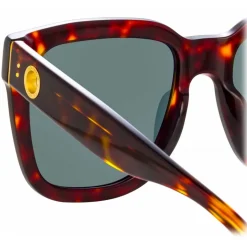 Linda Farrow - The Freya Square Sunglasses in Tortoiseshell - LFL1175C5SUN - Linda Farrow Eyewear - Avvenice