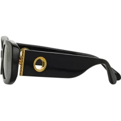 Linda Farrow - The Lola Rectangular Sunglasses in Black (C1) - LFL1117C1SUN - Linda Farrow Eyewear - Avvenice