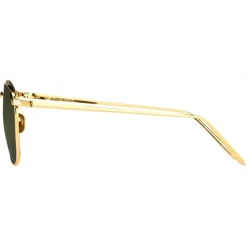 Linda Farrow - The Simon Square Sunglasses in Green Yellow Gold (C5) - LFL479C5SUN - Linda Farrow Eyewear - Avvenice
