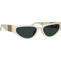 Linda Farrow - Tomie Cat Eye Sunglasses in White - LFL1426C2SUN - Linda Farrow Eyewear - Avvenice
