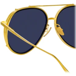 Linda Farrow - Torino Aviator Sunglasses in Yellow Gold - LFL1360C2SUN - Linda Farrow Eyewear - Avvenice