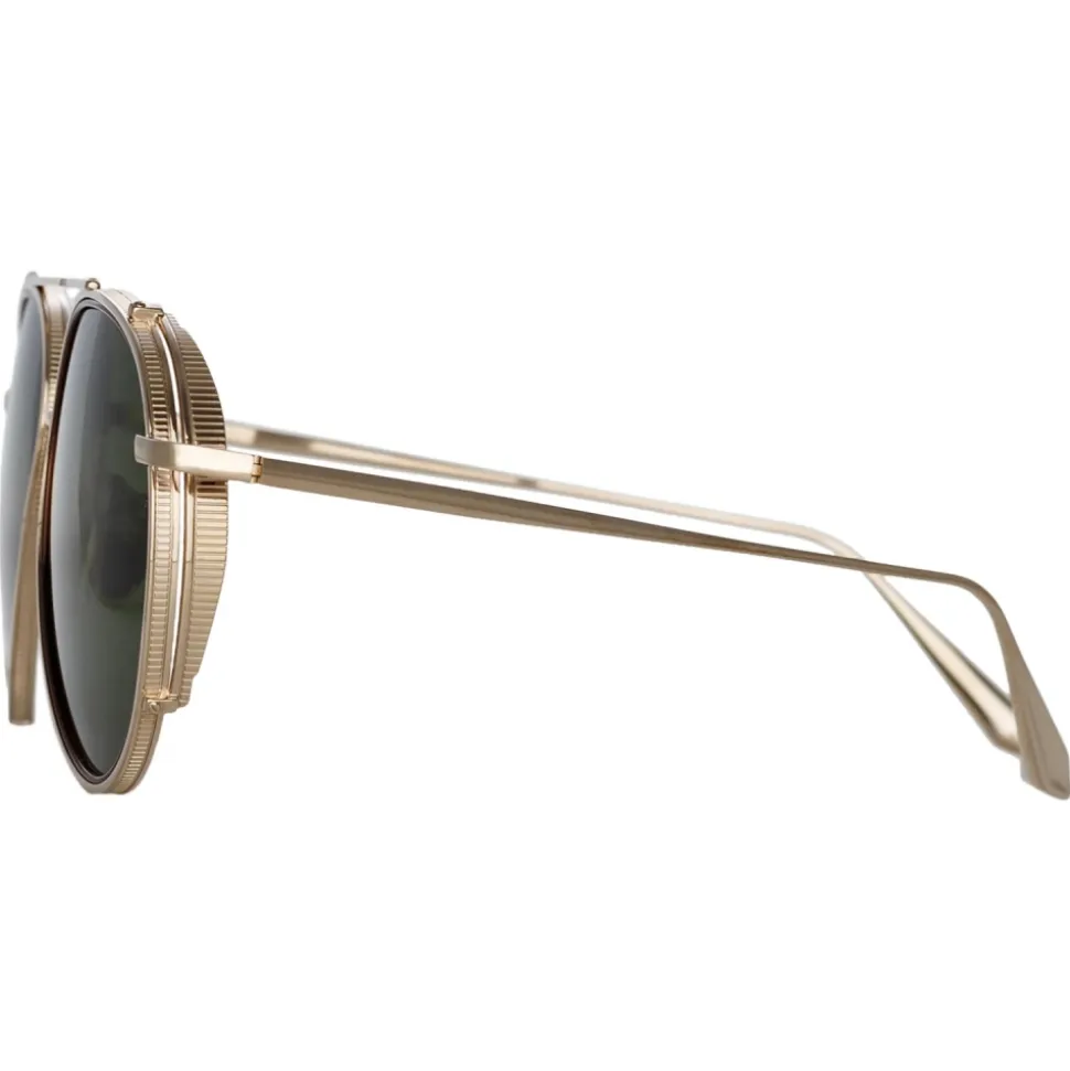Linda Farrow - Torino Aviator Sunglasses in Light Gold - LFL1360C3SUN - Linda Farrow Eyewear - Avvenice