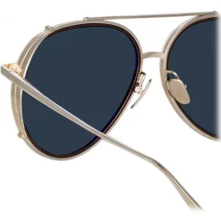 Linda Farrow - Torino Aviator Sunglasses in Light Gold - LFL1360C3SUN - Linda Farrow Eyewear - Avvenice