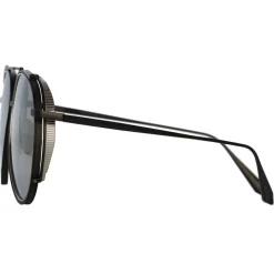 Linda Farrow - Torino Aviator Sunglasses in Nickel - LFL1360C4SUN - Linda Farrow Eyewear - Avvenice