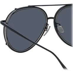Linda Farrow - Torino Aviator Sunglasses in Nickel - LFL1360C4SUN - Linda Farrow Eyewear - Avvenice