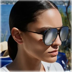 Linda Farrow - Torino Aviator Sunglasses in Nickel - LFL1360C4SUN - Linda Farrow Eyewear - Avvenice