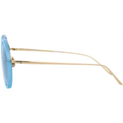 Linda Farrow - Tracy Round Sunglasses in Milky Blue - LFL239C60SUN - Linda Farrow Eyewear - Avvenice
