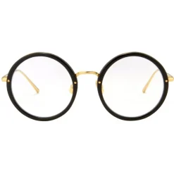 Linda Farrow - Tracy Round Optical Glasses in Black - LFLC239C1OPT - Linda Farrow Eyewear - Avvenice