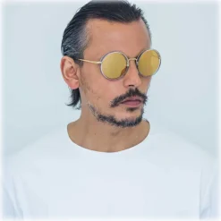 Linda Farrow - Tracy Round Sunglasses in Clear Brown - LFL239C30SUN - Linda Farrow Eyewear - Avvenice