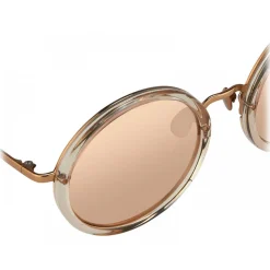 Linda Farrow - Tracy Round Sunglasses in Ash - LFL239C44SUN - Linda Farrow Eyewear - Avvenice