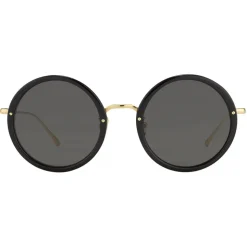 Linda Farrow - Tracy Round Sunglasses in Black - LFLC239C11SUN - Linda Farrow Eyewear - Avvenice