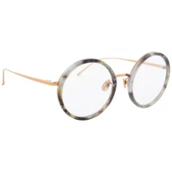Linda Farrow - Tracy Round Optical Glasses in Grey Marble - LFL239C54OPT - Linda Farrow Eyewear - Avvenice
