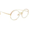 Linda Farrow - Tracy Round Optical Glasses in Quartz - LFL239C55OPT - Linda Farrow Eyewear - Avvenice