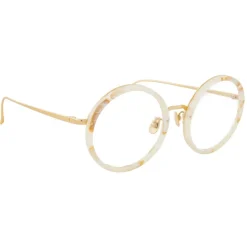 Linda Farrow - Tracy Round Optical Glasses in Quartz - LFL239C55OPT - Linda Farrow Eyewear - Avvenice