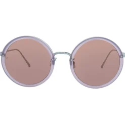 Linda Farrow - Tracy Round Sunglasses in Milky Purple - LFL239C59SUN - Linda Farrow Eyewear - Avvenice