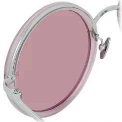 Linda Farrow - Tracy Round Sunglasses in Milky Purple - LFL239C59SUN - Linda Farrow Eyewear - Avvenice