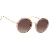 Linda Farrow - Tracy Round Sunglasses in Tea Rose - LFL239C33SUN - Linda Farrow Eyewear - Avvenice
