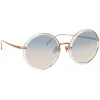 Linda Farrow - Tracy Round Sunglasses in Clear Gradient Navy - LFL239C87SUN - Linda Farrow Eyewear - Avvenice