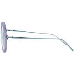 Linda Farrow - Tracy Round Optical Glasses in Milky Purple - LFL239C63OPT - Linda Farrow Eyewear - Avvenice