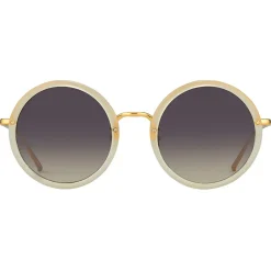 Linda Farrow - Tracy Round Sunglasses in Sherbet - LFL239C47SUN - Linda Farrow Eyewear - Avvenice